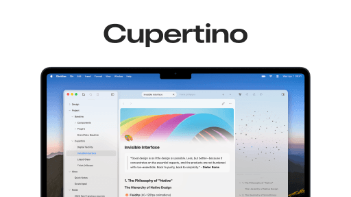 Screenshot of the Cupertino Obsidian theme