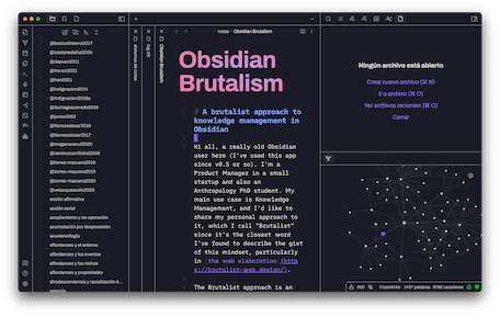 Screenshot of the Brutalism Obsidian theme