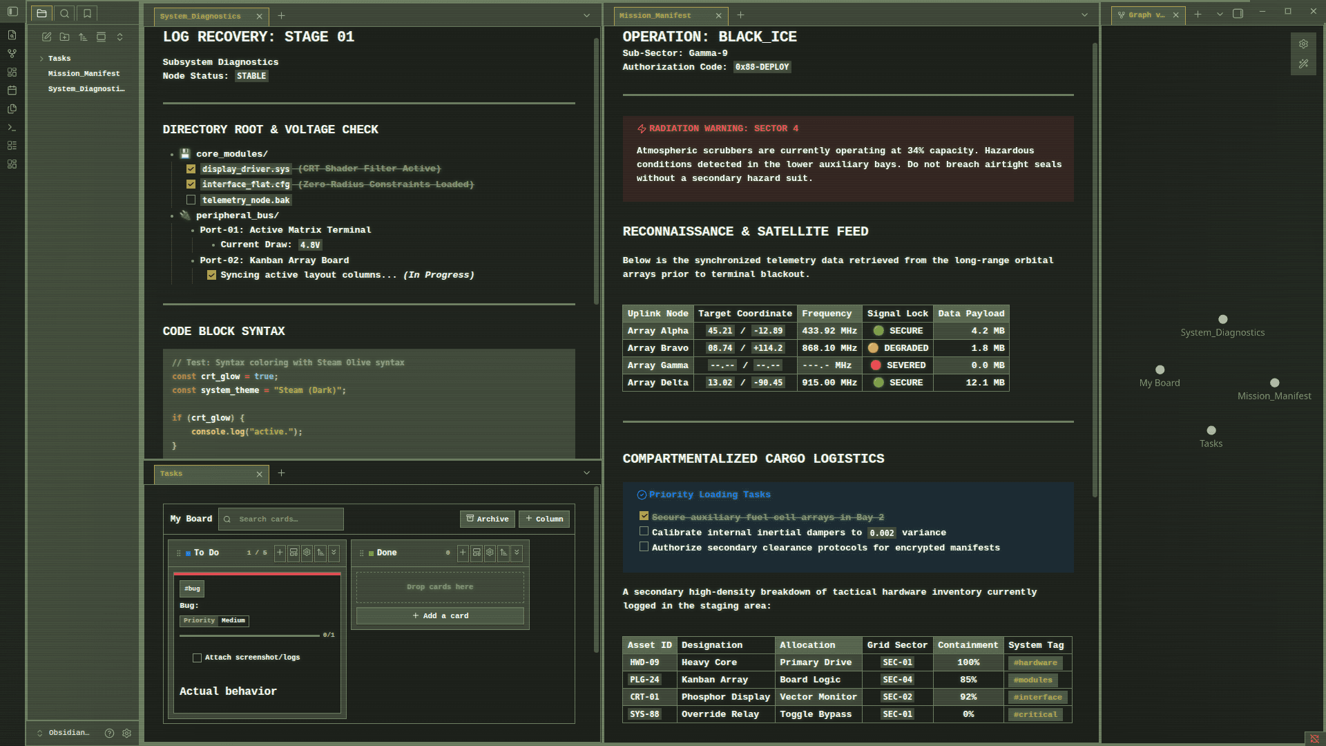 Screenshot of the steam Obsidian theme