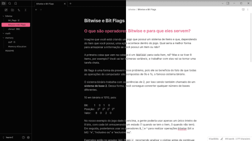 Screenshot of the Sunbather Obsidian theme