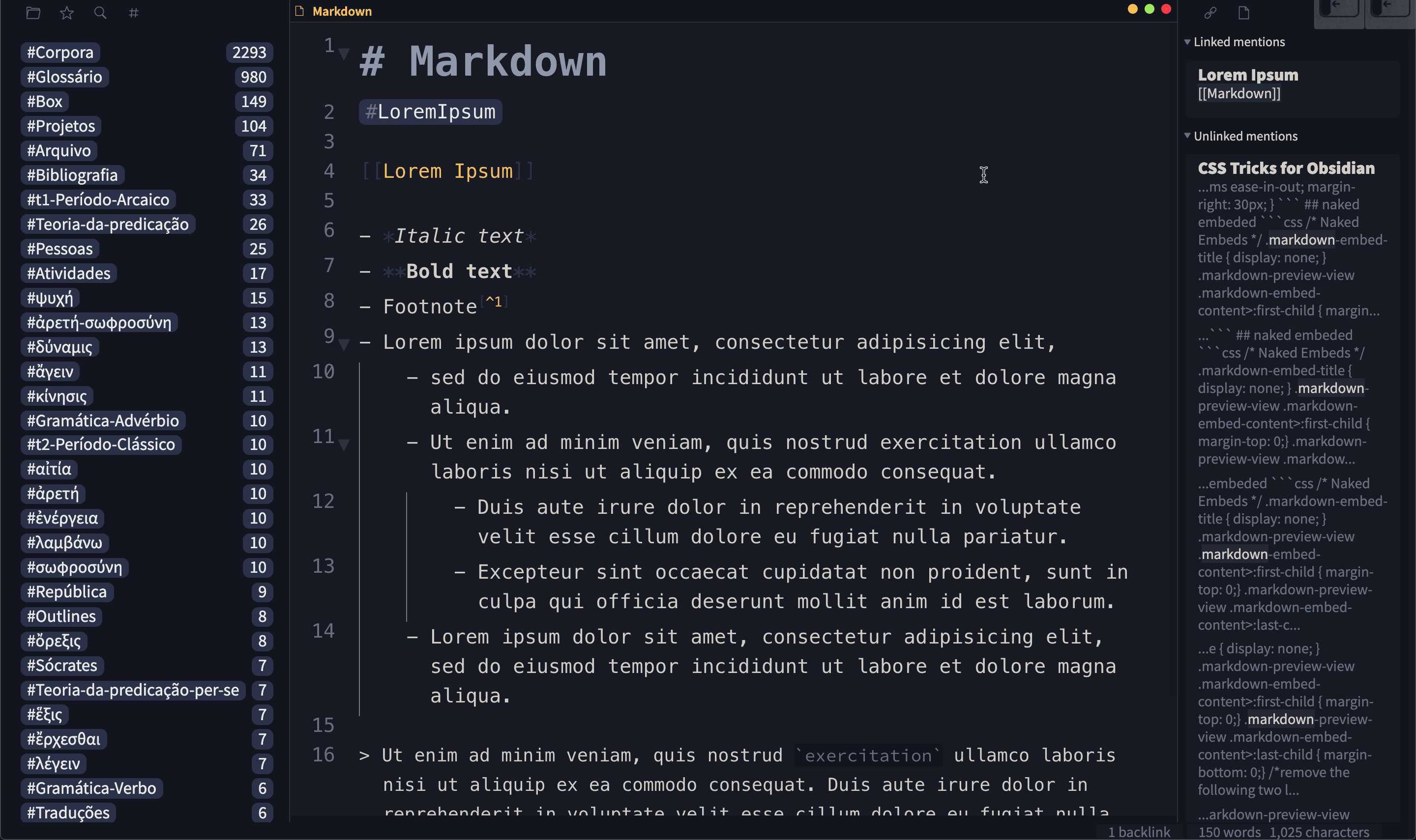 Screenshot of the Ayu Mirage Obsidian theme
