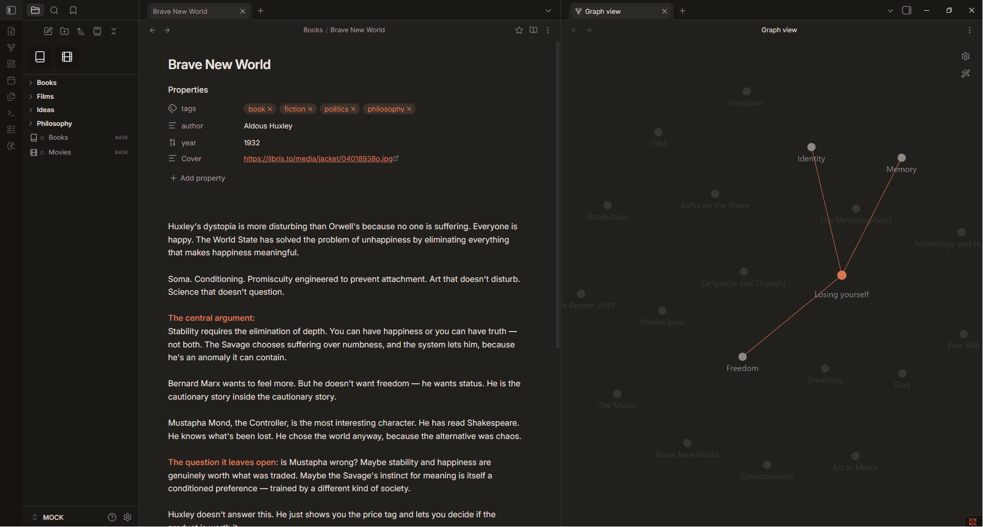 Screenshot of the Coding Agent Obsidian theme