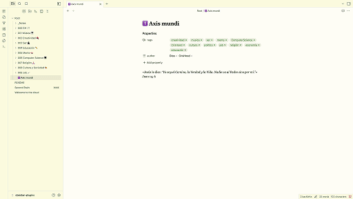Screenshot of the Nota Limonada Light Obsidian theme