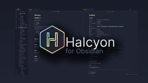 Screenshot of the halcyon Obsidian theme