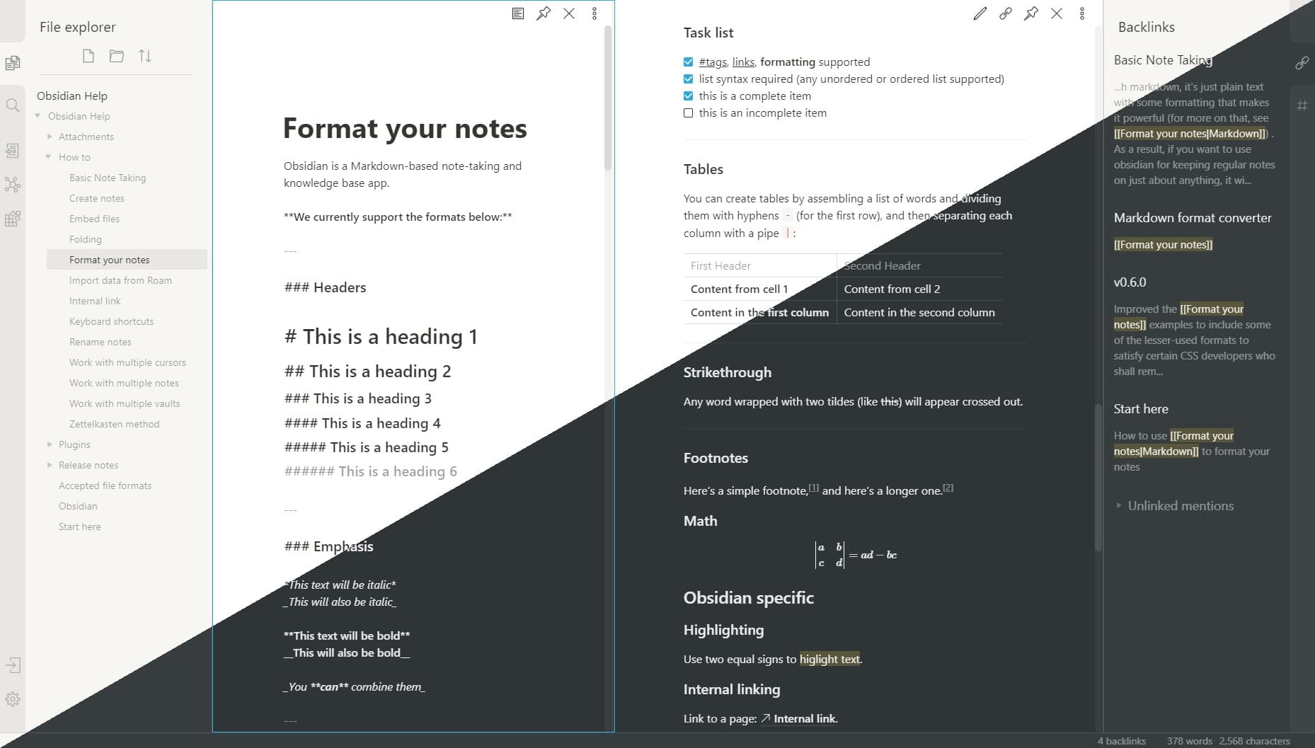 Screenshot of the Notation Obsidian theme