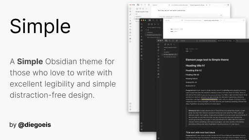 Screenshot of the Simple Obsidian theme