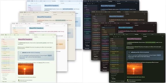 Screenshot of the TerraFlow Obsidian theme