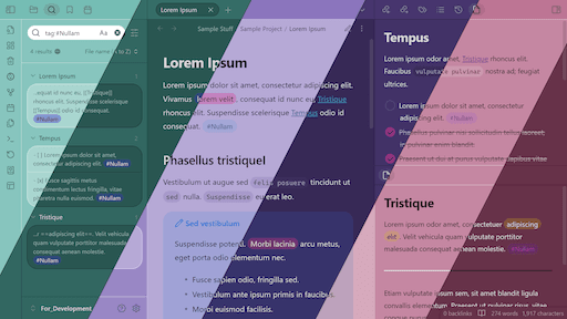 Screenshot of the Colored Candy Obsidian theme