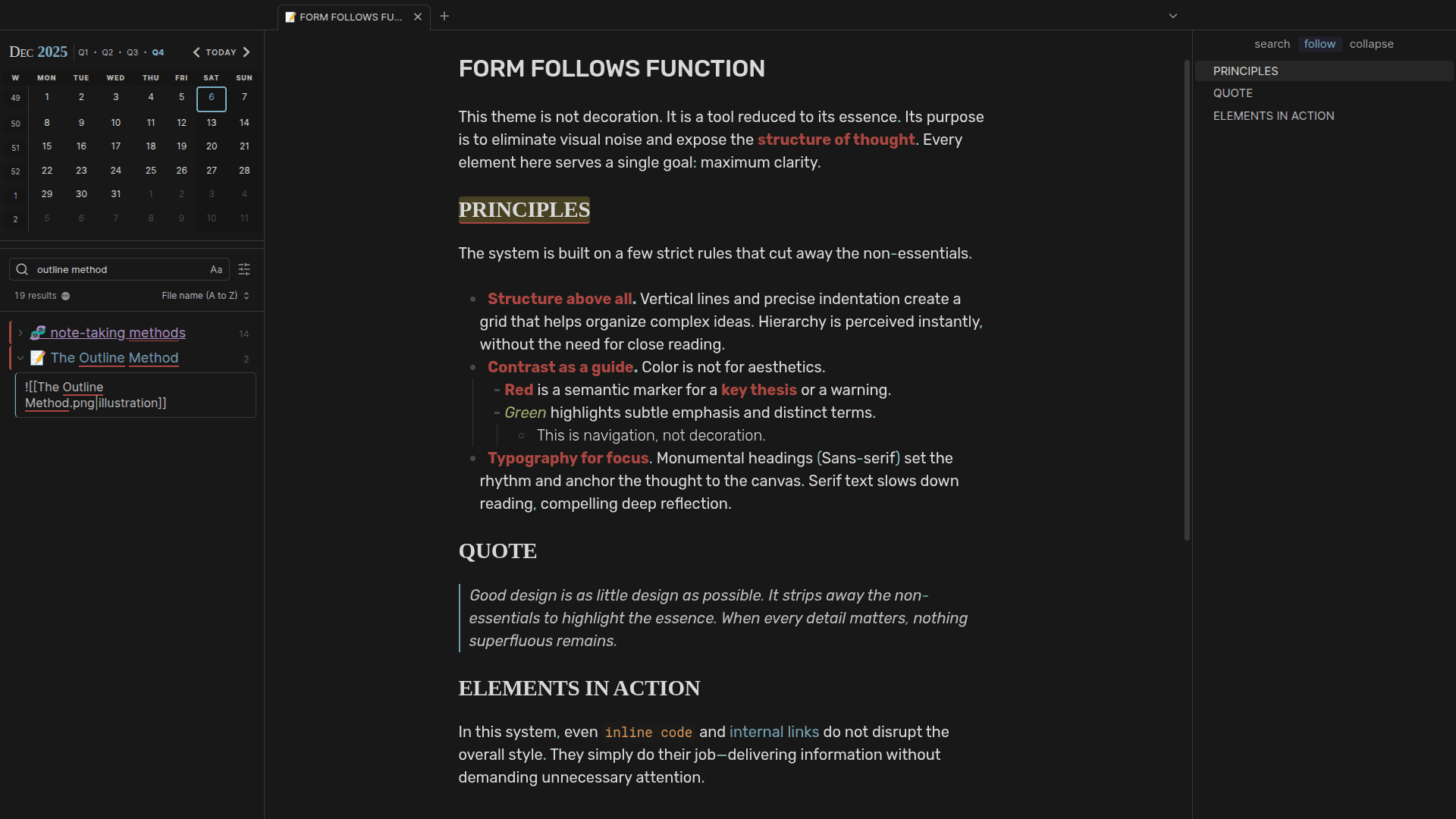 Screenshot of the Base16 Default Dark Obsidian theme