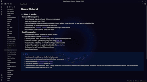 Screenshot of the Transient Obsidian theme