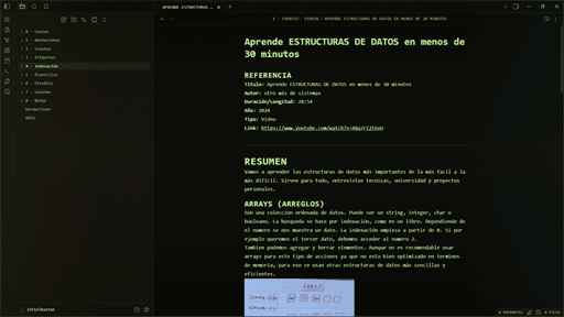 Screenshot of the retro-larper Obsidian theme