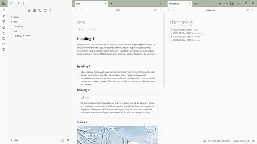 Screenshot of the dashboard Obsidian theme