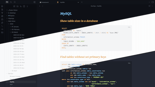 Screenshot of the Ayu Palette Obsidian theme