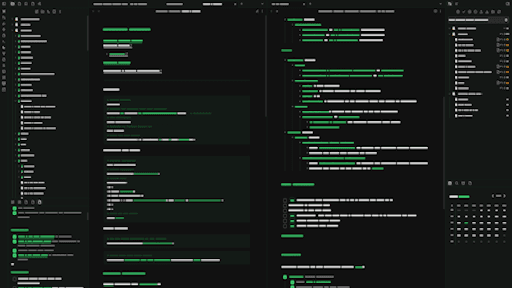 Screenshot of the Terminal2K Obsidian theme