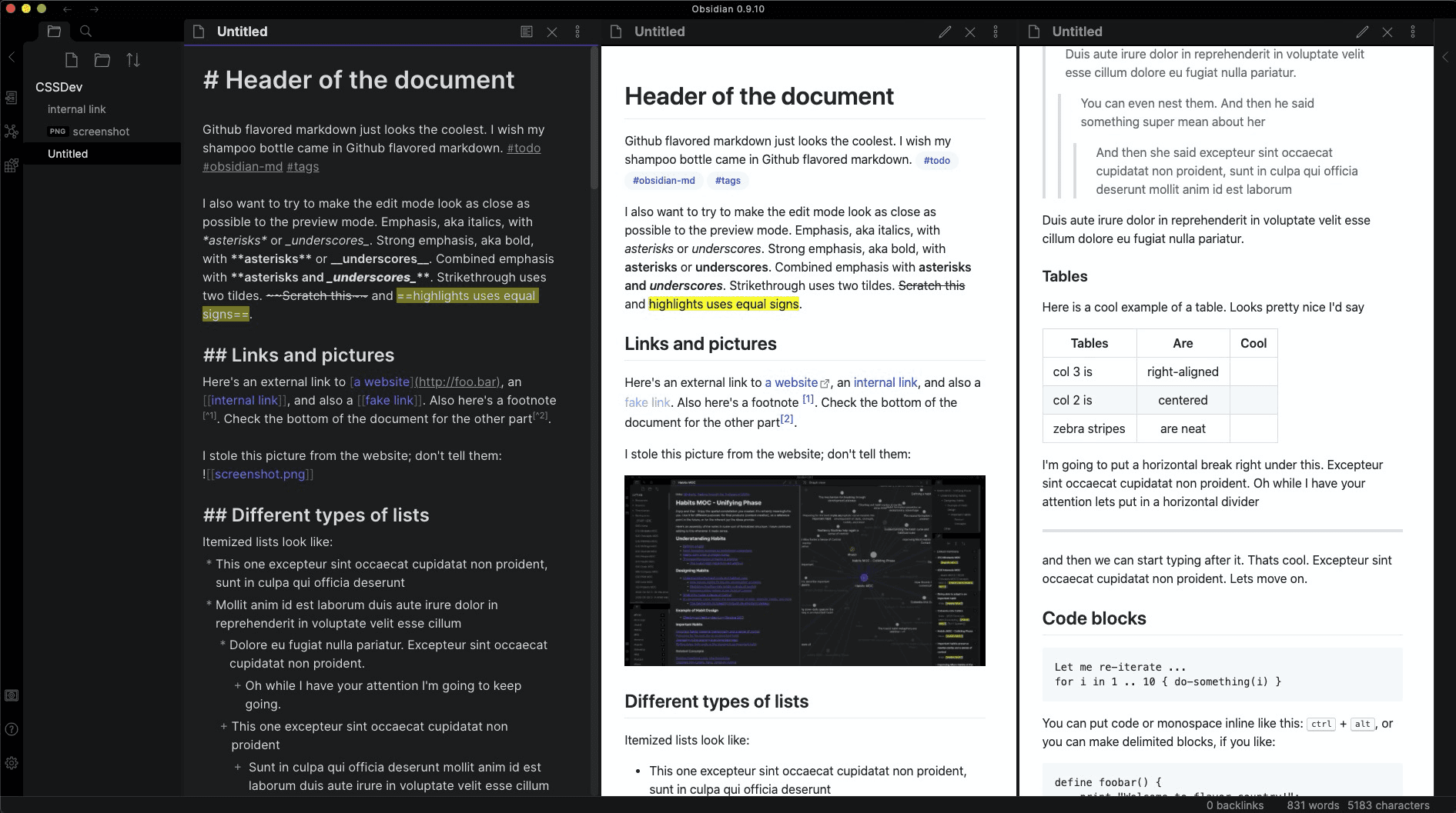 Screenshot of the Gitsidian Obsidian theme