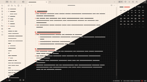 Screenshot of the Cardinal Obsidian theme