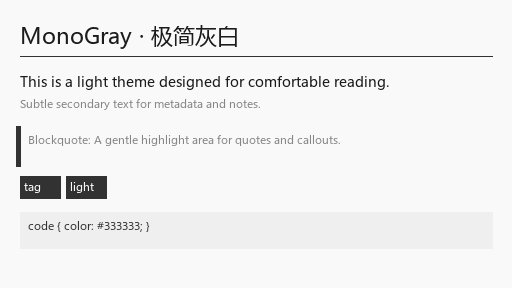 Screenshot of the MonoGray Obsidian theme