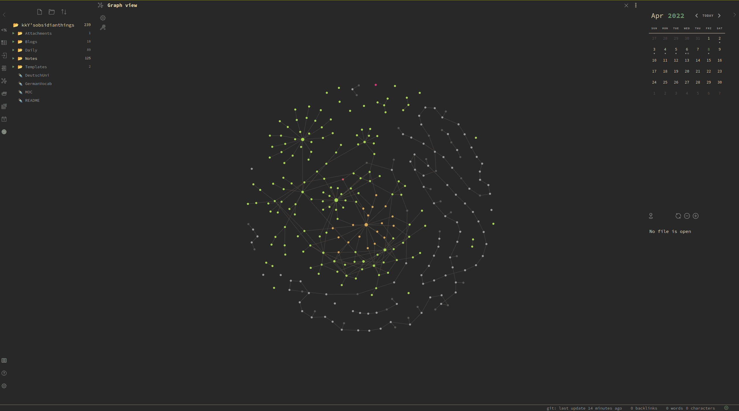 Screenshot of the AbsoluteGruv Obsidian theme