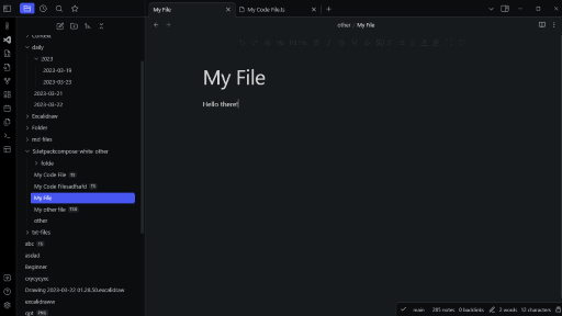 Screenshot of the Proper Dark Obsidian theme