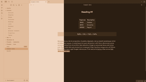 Screenshot of the Panorama Obsidian theme