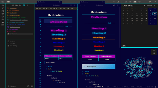 Screenshot of the Dedication Obsidian theme