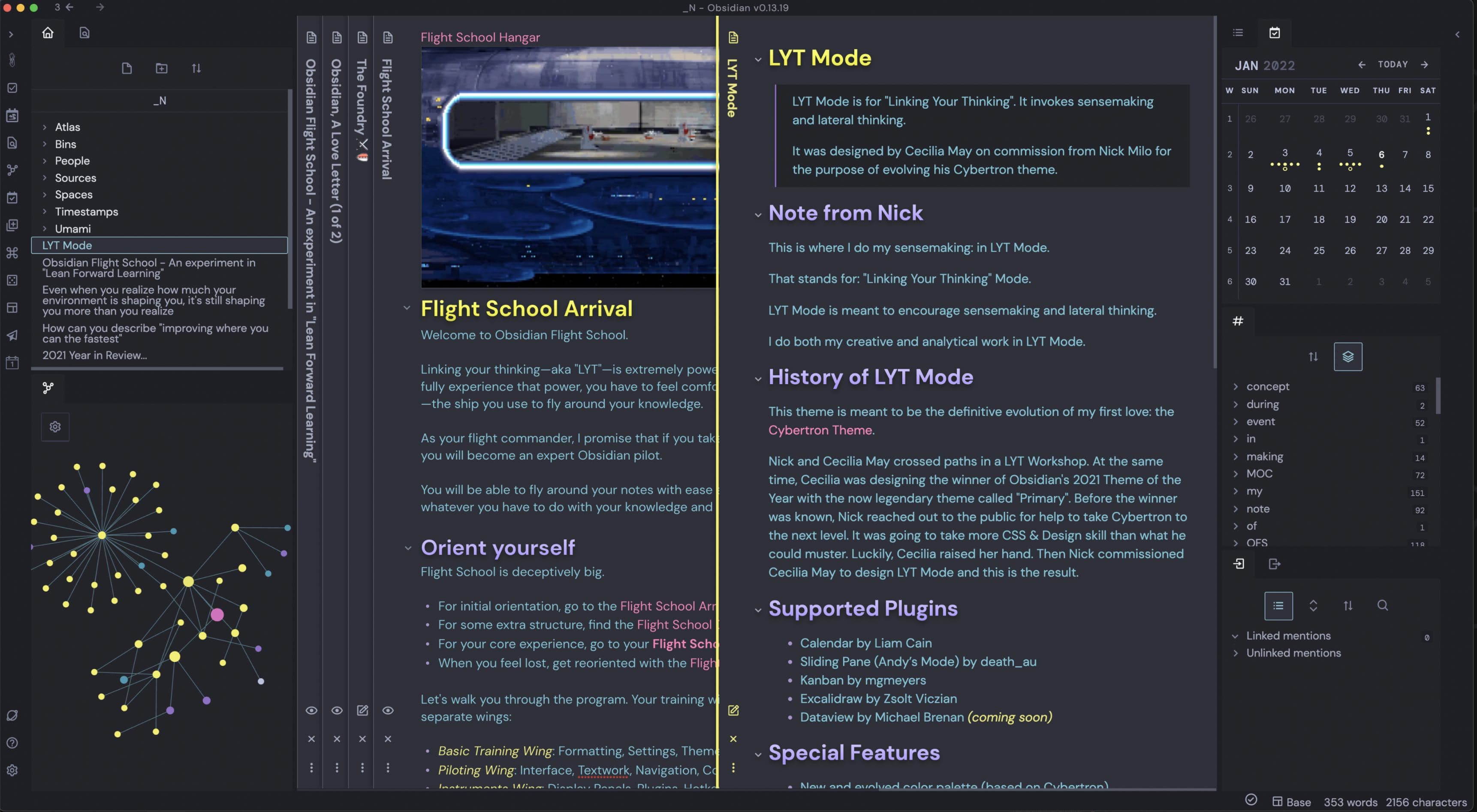Screenshot of the LYT Mode Obsidian theme