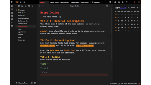 ObsidianCodingTheme
