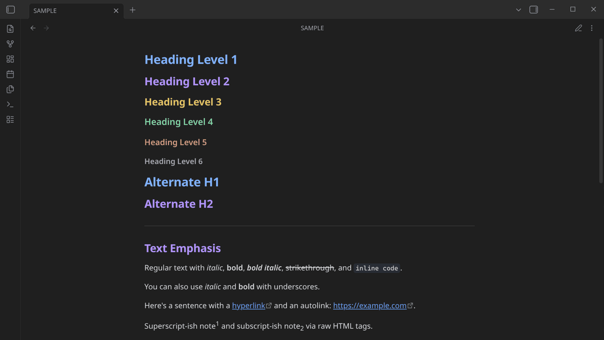 Screenshot of the Lectern Obsidian theme