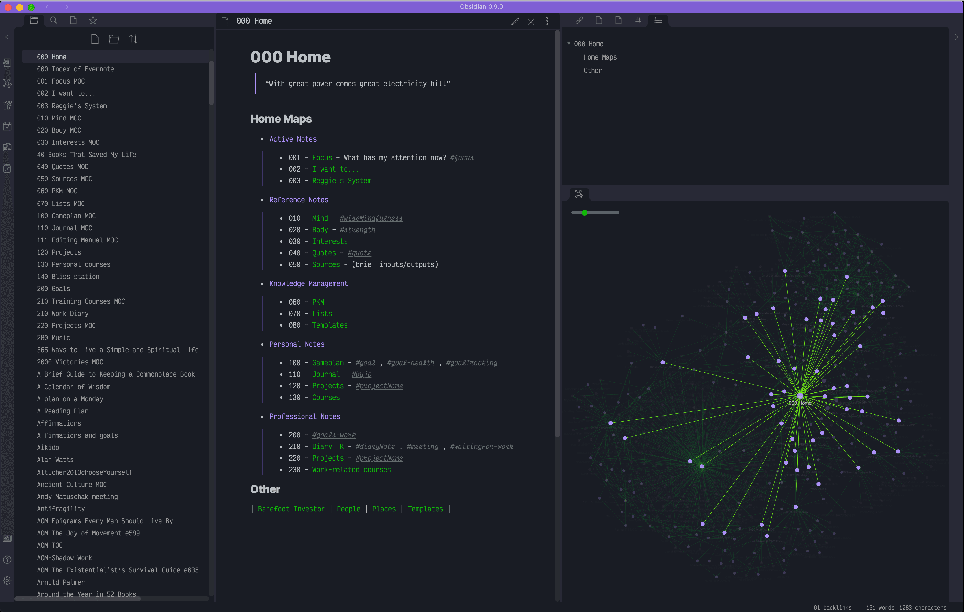Screenshot of the Hulk Obsidian theme