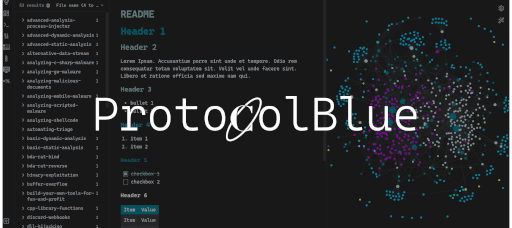 Screenshot of the ProtocolBlue Obsidian theme