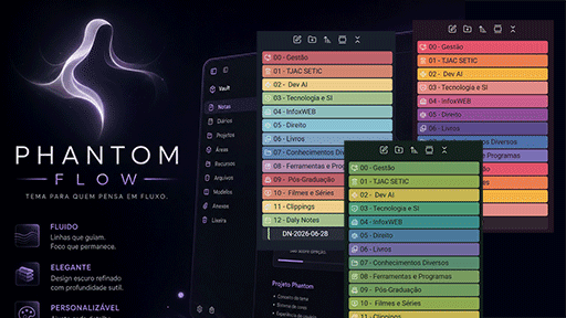 Screenshot of the Phantom Flow Obsidian theme