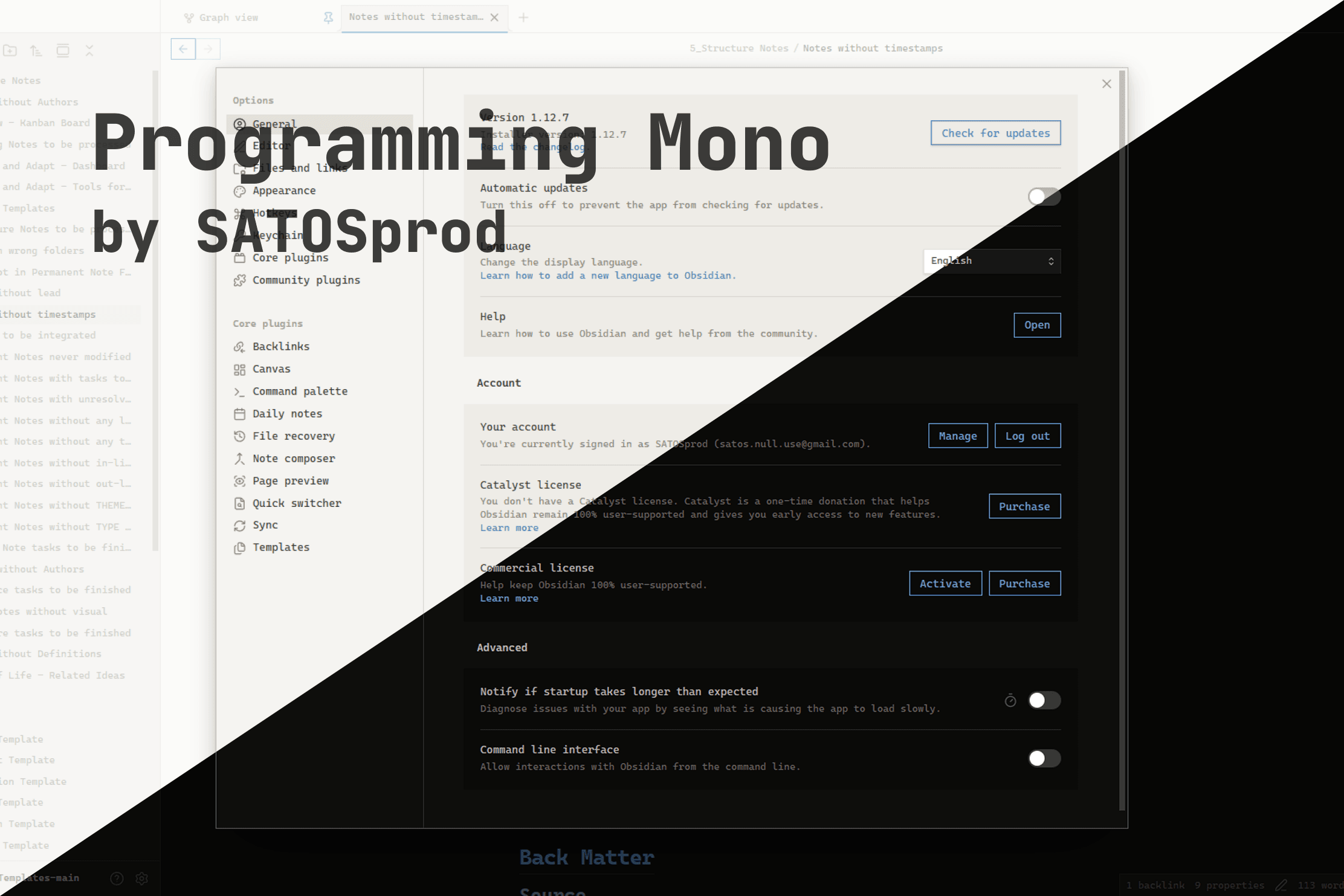 Screenshot of the Programming Mono Obsidian theme