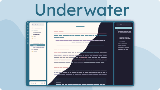 Screenshot of the Underwater Obsidian theme