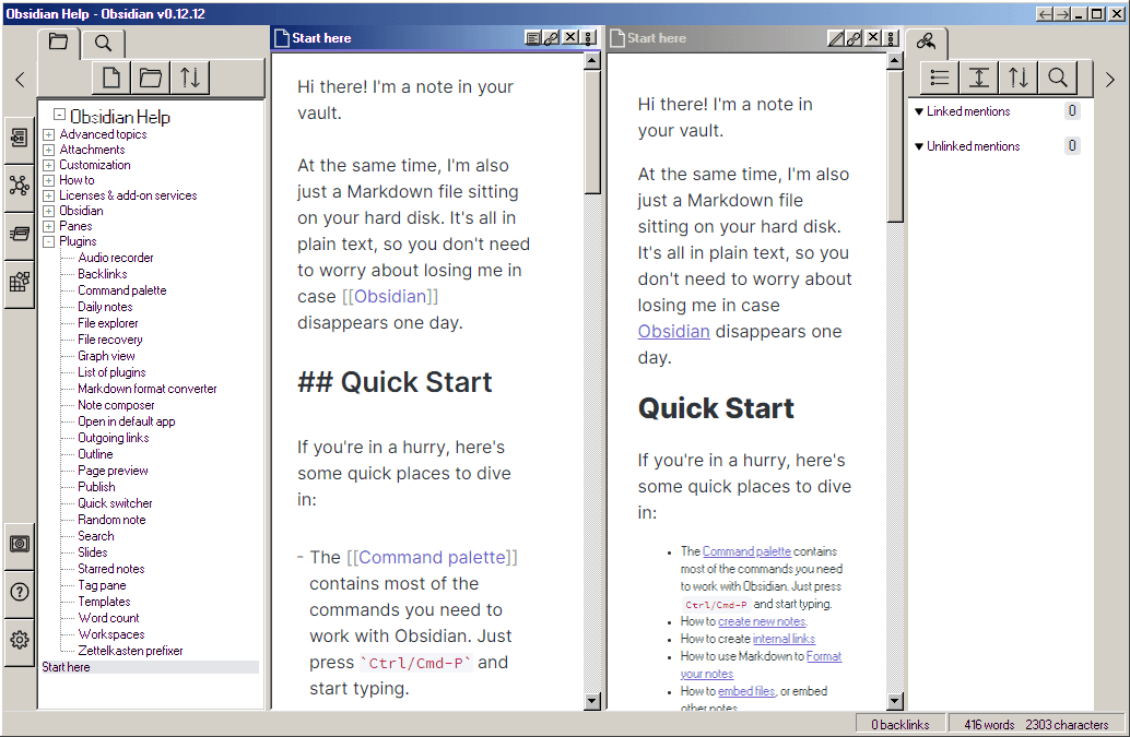Screenshot of the Obsidian Windows 98 Edition Obsidian theme
