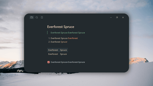 Screenshot of the Everforest Spruce Obsidian theme