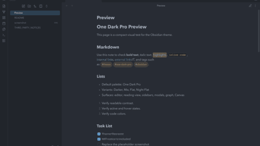 obsidian-one-dark-pro