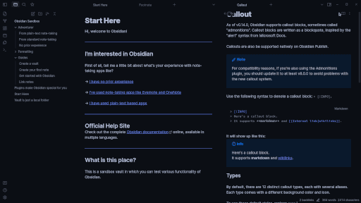 Screenshot of the Fusion Obsidian theme