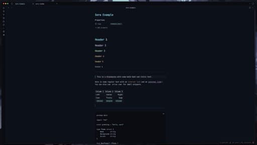 Screenshot of the Sora Obsidian theme