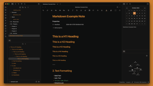Screenshot of the Orange Obsidian theme
