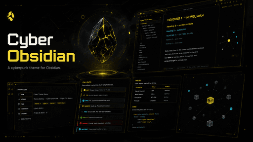 Screenshot of the Cyber Obsidian theme