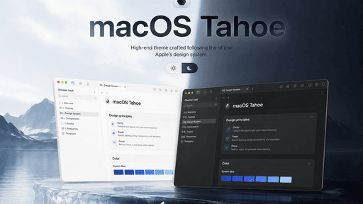Screenshot of the macOS Tahoe Obsidian theme