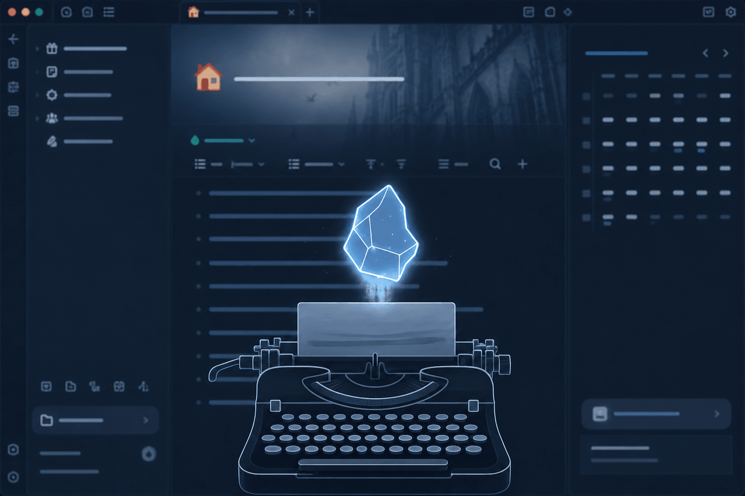 Screenshot of the unsent-letters Obsidian theme