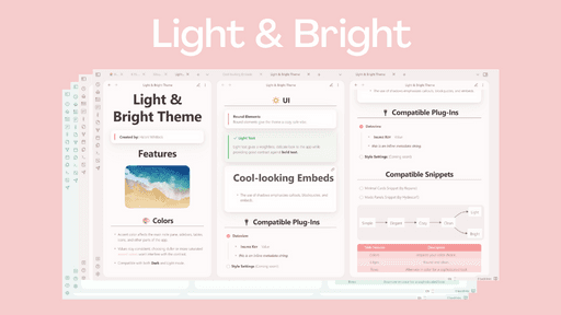 Screenshot of the Light & Bright Obsidian theme