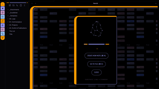 Screenshot of the LCARS Obsidian theme