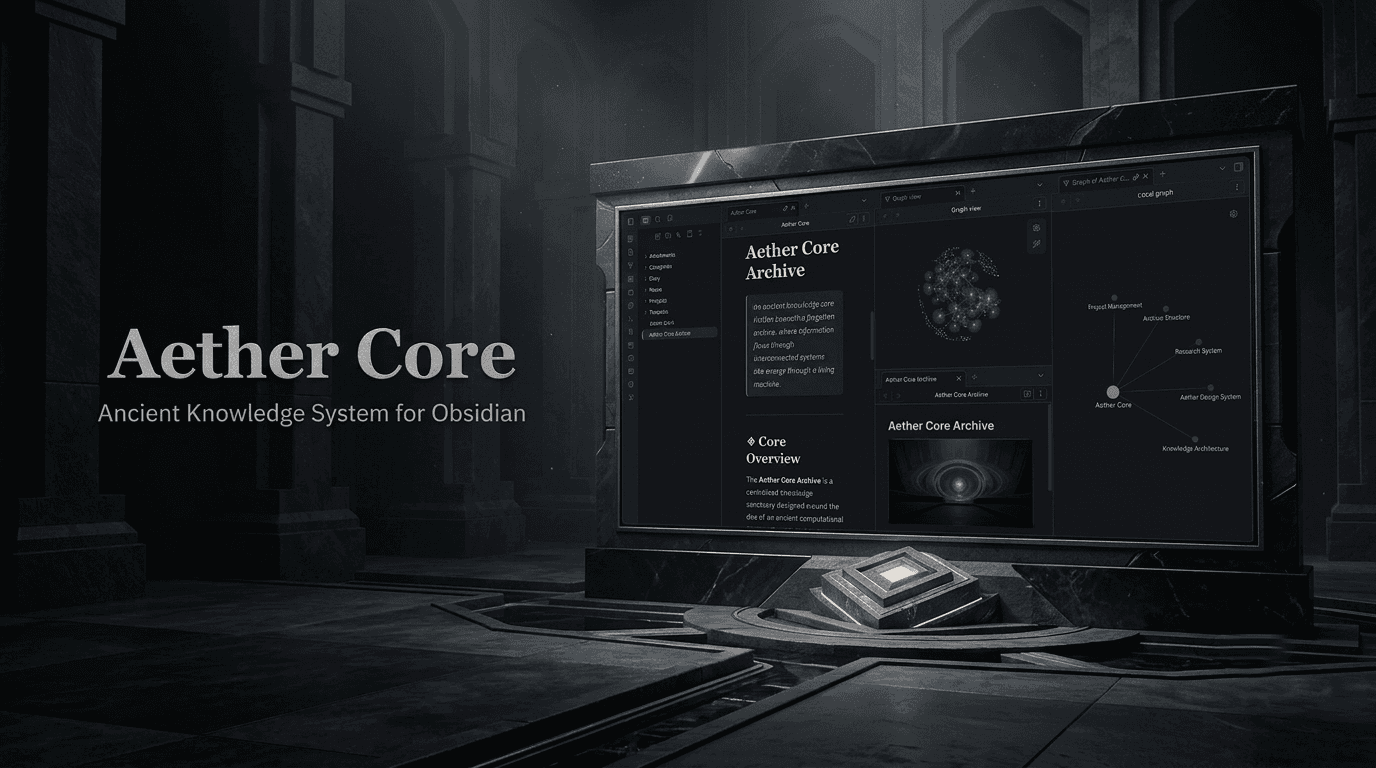 Screenshot of the Aether Core Obsidian theme