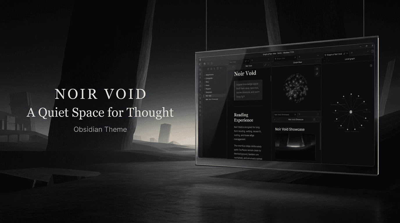 Screenshot of the Noir Void Obsidian theme