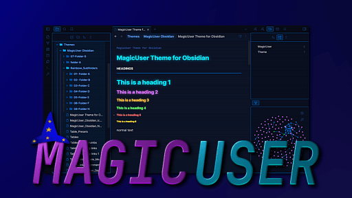 Screenshot of the MagicUser Obsidian theme