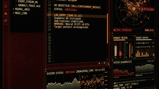 Screenshot of the nerv Obsidian theme