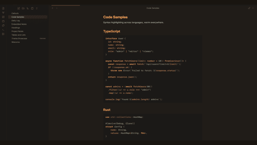 Screenshot of the Warm Burnout Obsidian theme