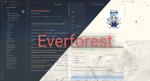 Screenshot of the Everforest Enchanted Obsidian theme